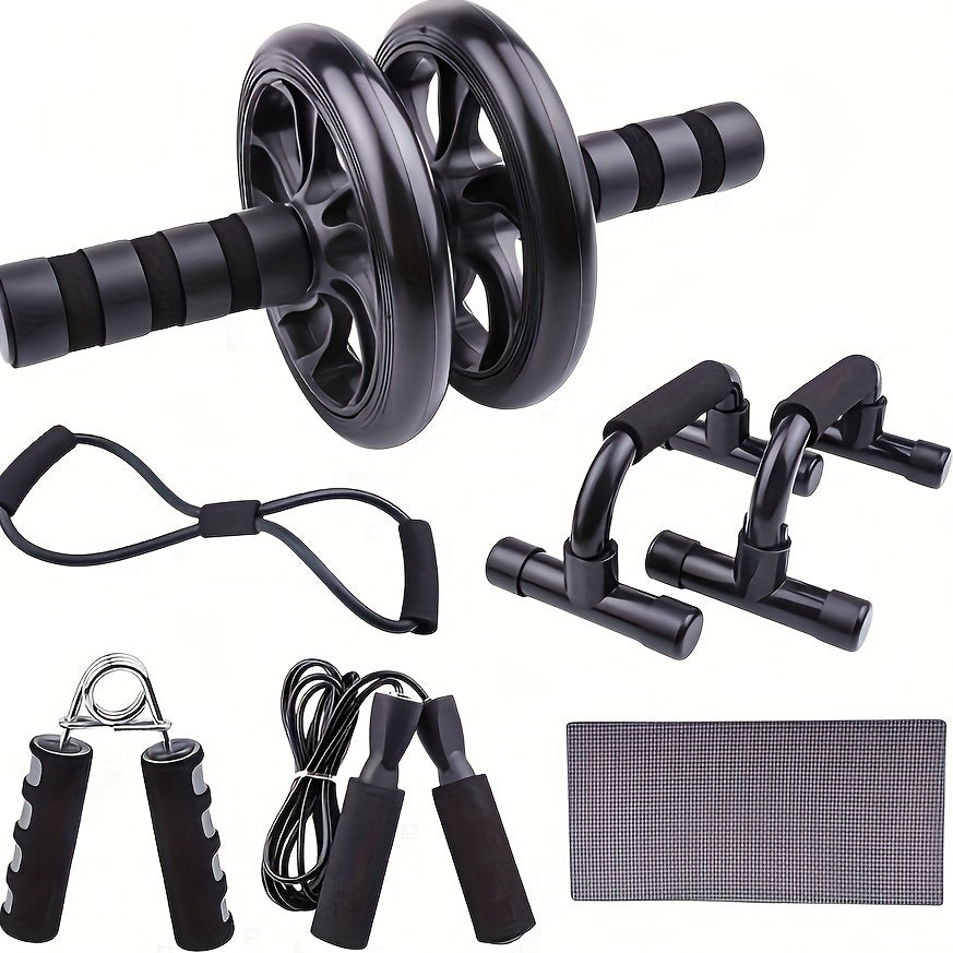 Conjunto de peças para treino individual em casa:
Rolo e tapete de joelhos para treinar a parte abdominal, barra para flexões, corda para saltar, cordas resistentes, fortalecedor de mãos.

EQUIPAMENTO IDEAL PARA PERDER O P